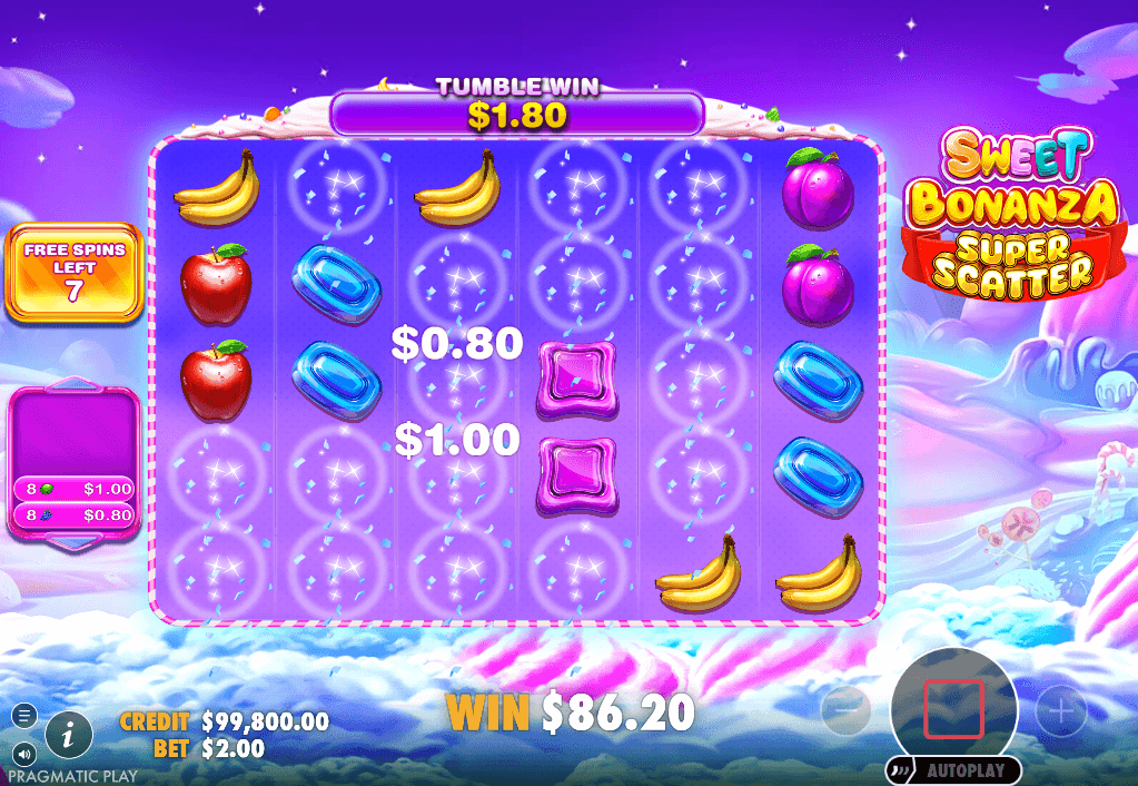 Tumble Feature - Symbole fallen nach und füllen Lücken