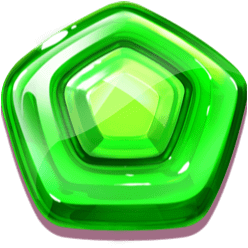 Grünes Polygon-Bonbon Symbol - grünes facettiertes Bonbon