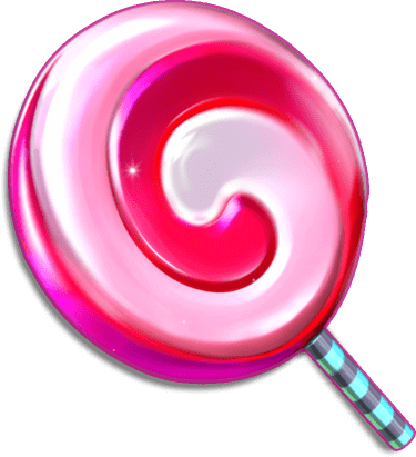 Lutscher Scatter Symbol - Spiral-Lutscher mit pinken und weißen Bändern