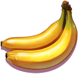 Banane Symbol - gelbe gebogene Banane